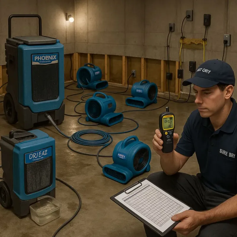 Structural Drying and Dehumidification process in Howard County, TX